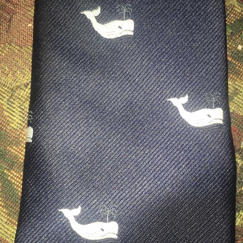 Pintail Men Blue Tie with White Whales - Picture 1 of 6